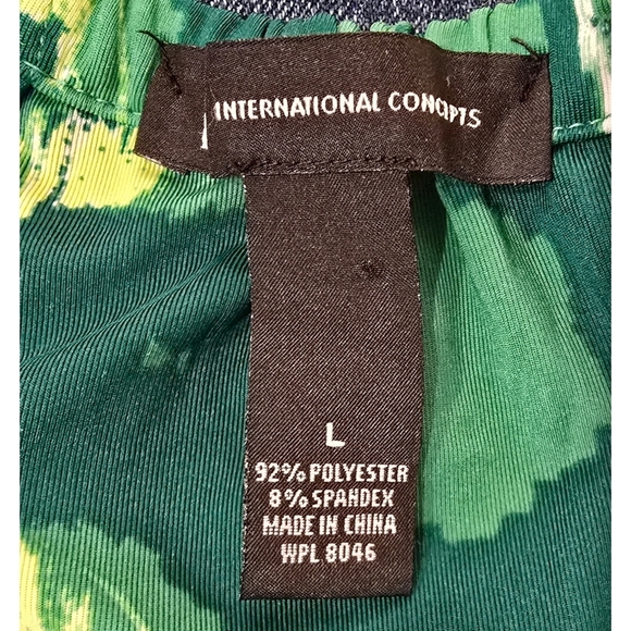 INC International Concepts Green and Yellow Dress Size Large - Picture 7 of 8